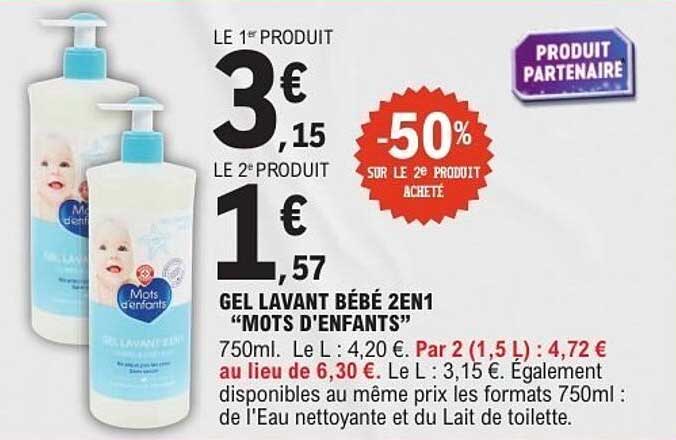 GEL LAVANT BÉBÉ 2EN1 "MOTS D'ENFANTS"