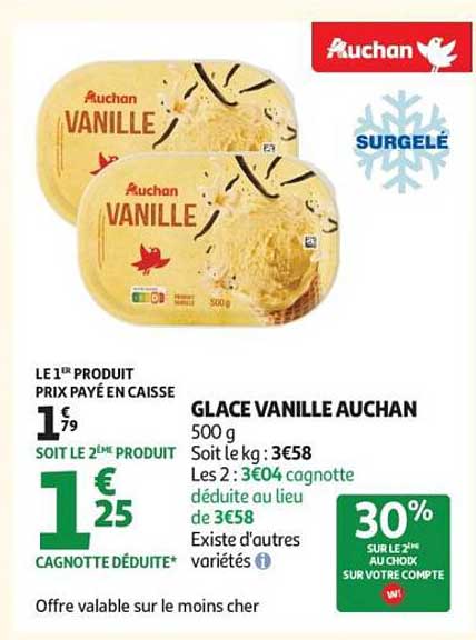 GLACE VANILLE AUCHAN