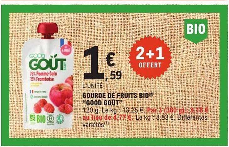 GOURDE DE FRUITS BIO"GOOD GOÛT"