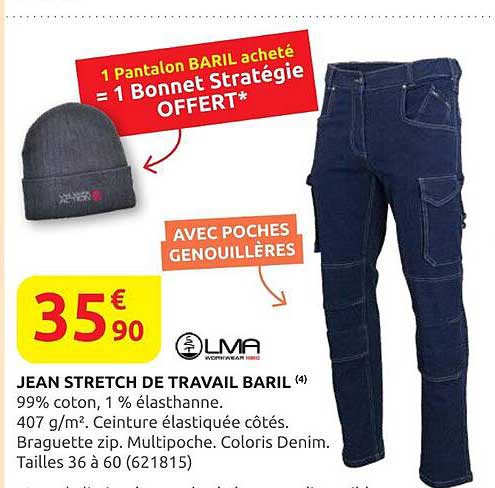 JEAN STRETCH DE TRAVAIL BARIL