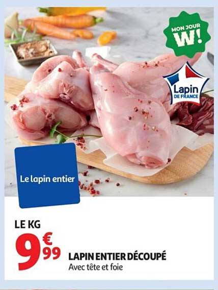 LAPIN ENTIER DÉCOUPÉ