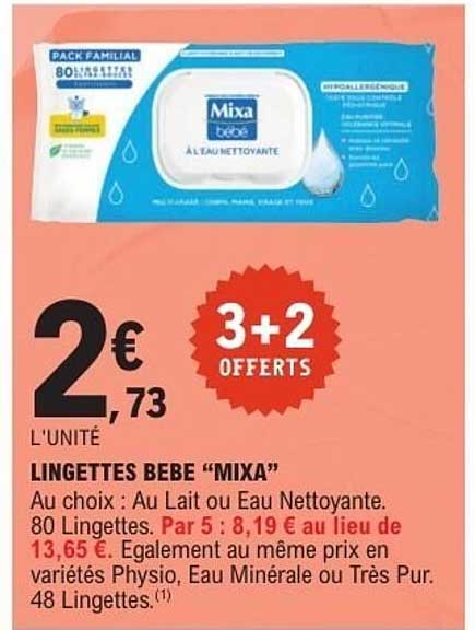 LINGETTES BEBE "MIXA"
