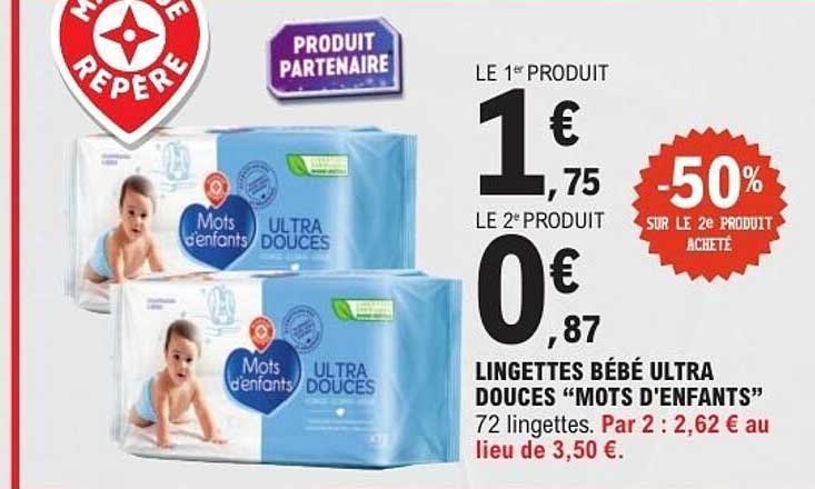 LINGETTES BÉBÉ ULTRA DOUCES “MOTS D'ENFANTS”