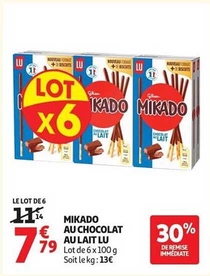 Mikado au chocolat au lait LU