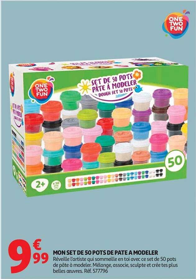 MON SET DE 50 POTS DE PATE A MODELER