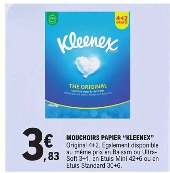 MOUCHOIRS PAPIER “KLEENEX”