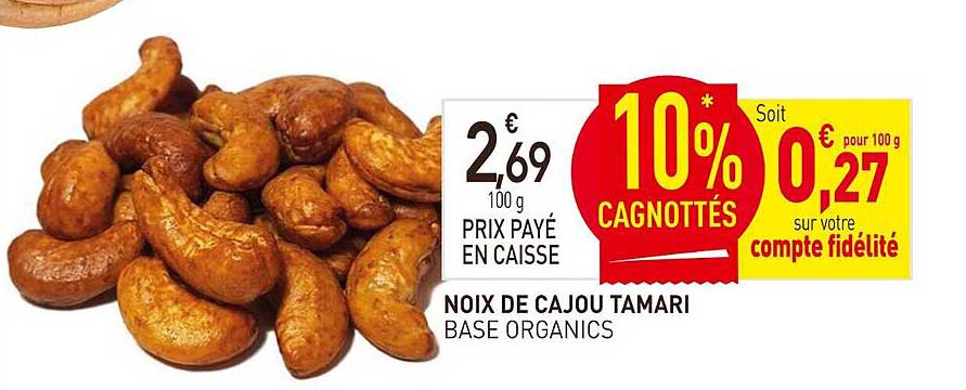 NOIX DE CAJOU TAMARI BASE ORGANICS