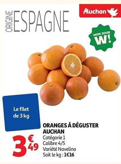 ORANGES À DÉGUSTER AUCHAN