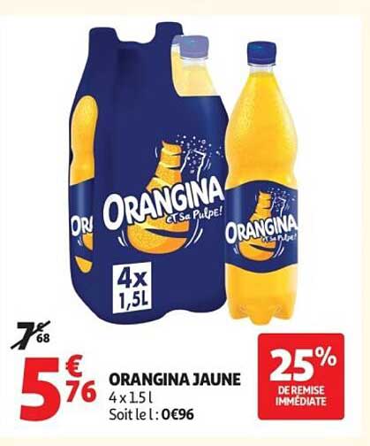ORANGINA JAUNE 4 x 1,5L