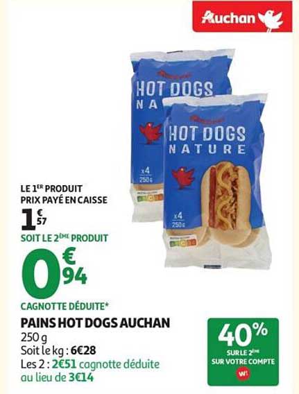 PAINS HOT DOGS AUCHAN