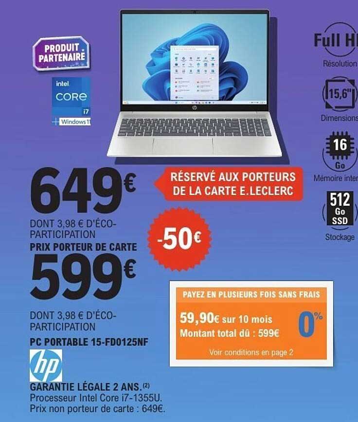 PC PORTABLE 15-FD0125NF