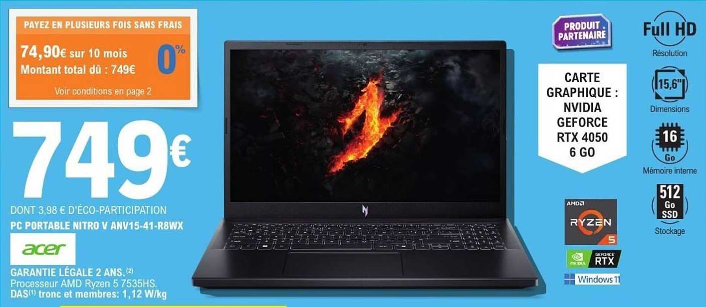 PC PORTABLE NITRO V ANV15-41-R8WX