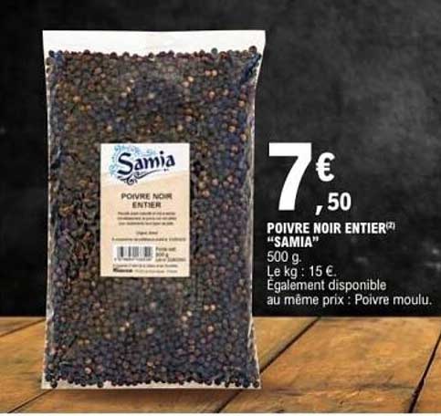 POIVRE NOIR ENTIERS "SAMIA" 500 g