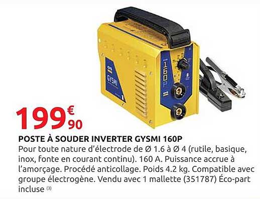 POSTE À SOUDER INVERTER GYSMI 160P