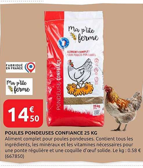 POULES PONDEUSES CONFIANCE 25 KG