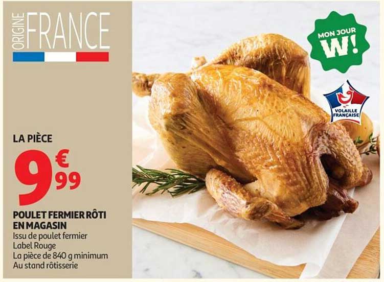 POULET FERMIER RÔTI EN MAGASIN