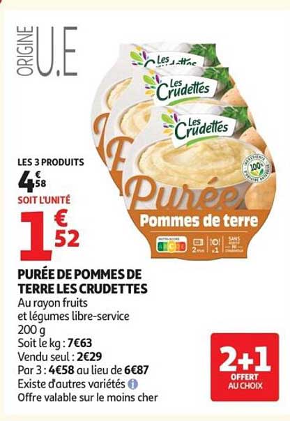 Purée de pommes de terre Les Crudettes