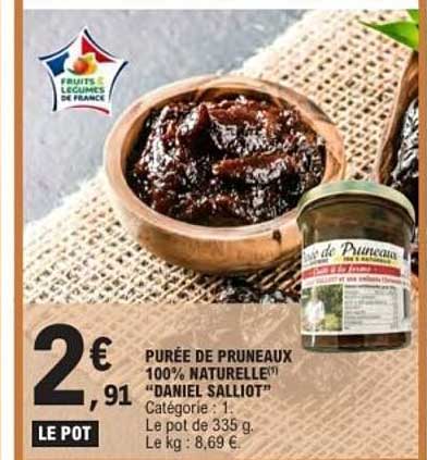 PURÉE DE PRUNEAUX 100% NATURELLE "DANIEL SALLIOT"