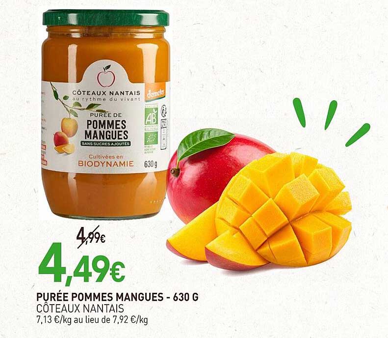PURÉE POMMES MANGUES - 630 G