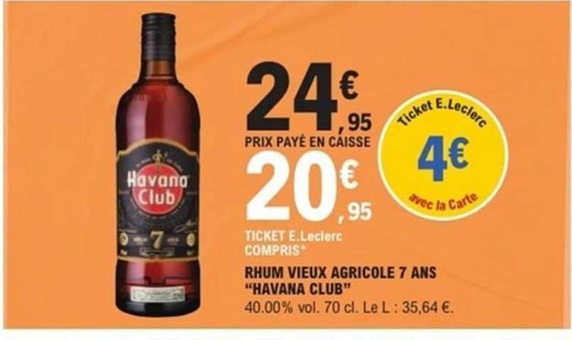 RHUM VIEUX AGRICOLE 7 ANS "HAVANA CLUB"