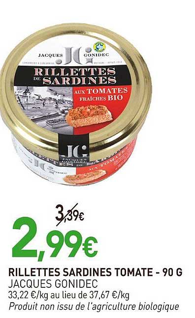 RILLETTES SARDINES TOMATE - 90 G