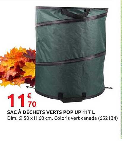 SAC À DÉCHETS VERTS POP UP 117 L