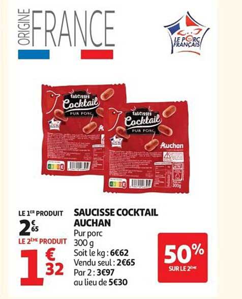 SAUCISSE COCKTAIL AUCHAN