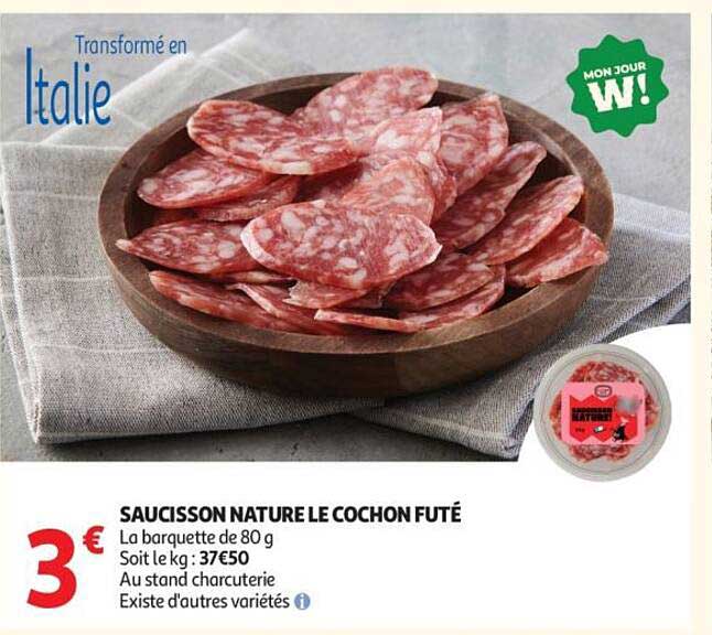 SAUCISSON NATURE LE COCHON FUTÉ