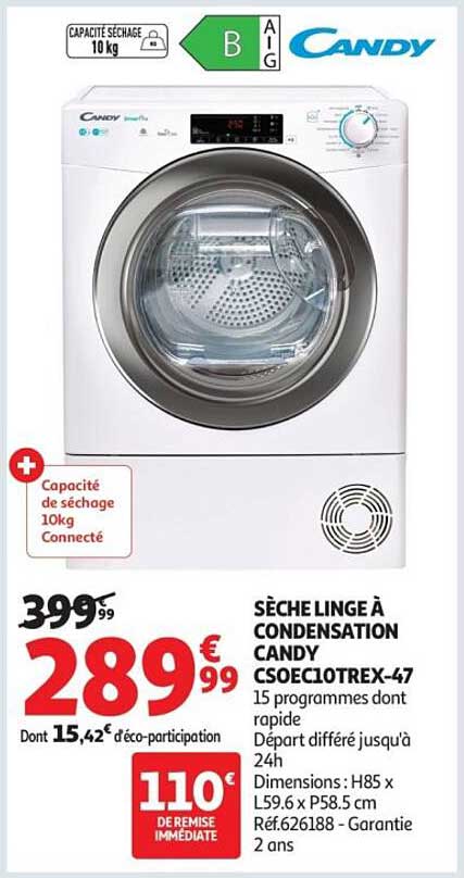 SÉCHE LINGE À CONDENSATION CANDY CSOEC10TREX-47