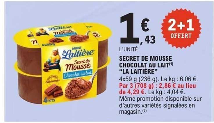 SECRET DE MOUSSE CHOCOLAT AU LAIT ‘LA LAITIÈRE’