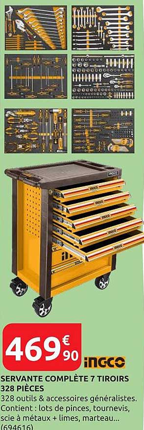 SERVANTE COMPLÈTE 7 TIROIRS