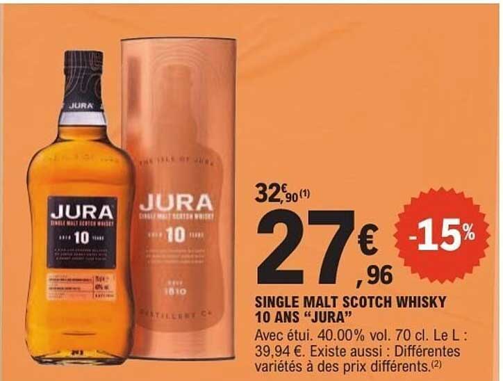 SINGLE MALT SCOTCH WHISKY 10 ANS “JURA”