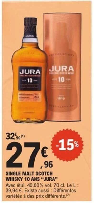 SINGLE MALT SCOTCH WHISKY 10 ANS “JURA”