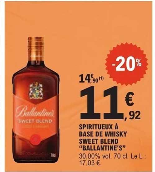 SPIRITUEUX À BASE DE WHISKY SWEET BLEND "BALLANTINE'S"
