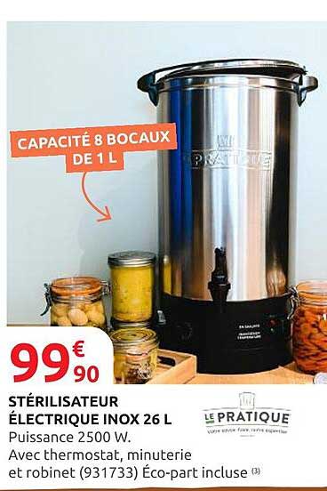 STÉRILISATEUR ÉLECTRIQUE INOX 26 L