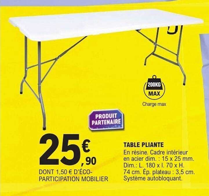 TABLE PLANTE