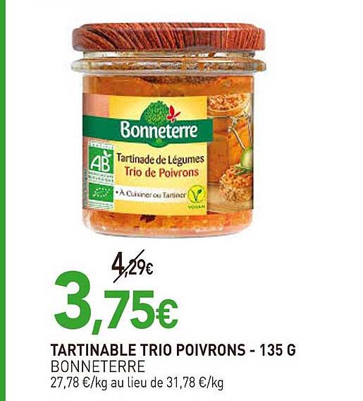 TARTINABLE TRIO POIVRONS - 135 G