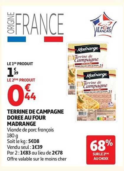 TERRINE DE CAMPAGNE DOREE AU FOUR MADRANGE