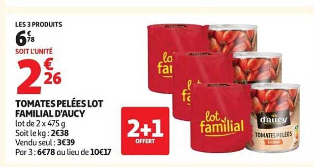 TOMATES PELÉES LOT FAMILIAL D'AUCY