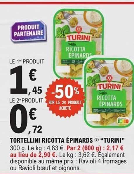 Tortellini Ricotta Épinards (3) "Turini"