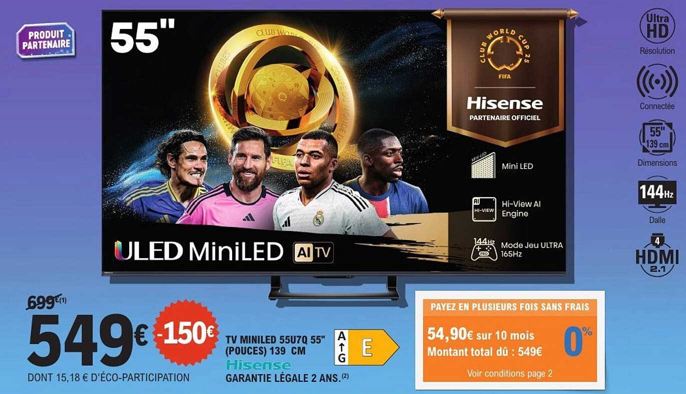 TV MINILED 55U7Q 55" (POUCES) 139 CM