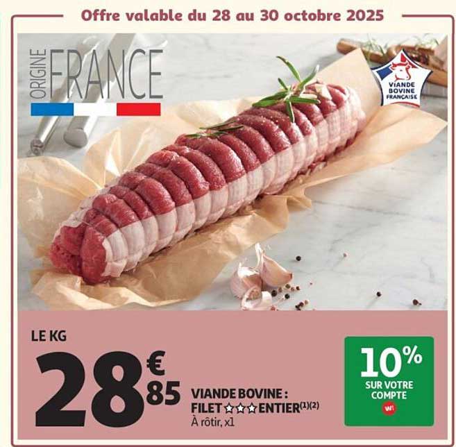 VIANDE BOVINE : FILET ENTIER