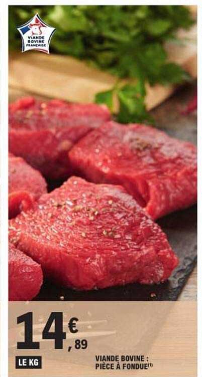 Viande bovine : pièce à fondue