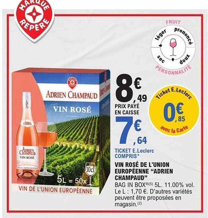 VIN ROSÉ DE L'UNION EUROPÉENNE "ADRIEN CHAMPAUD"