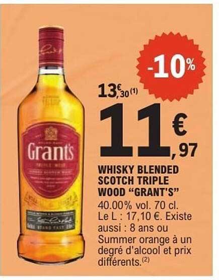 WHISKY BLENDED SCOTCH TRIPLE WOOD "GRANT'S"