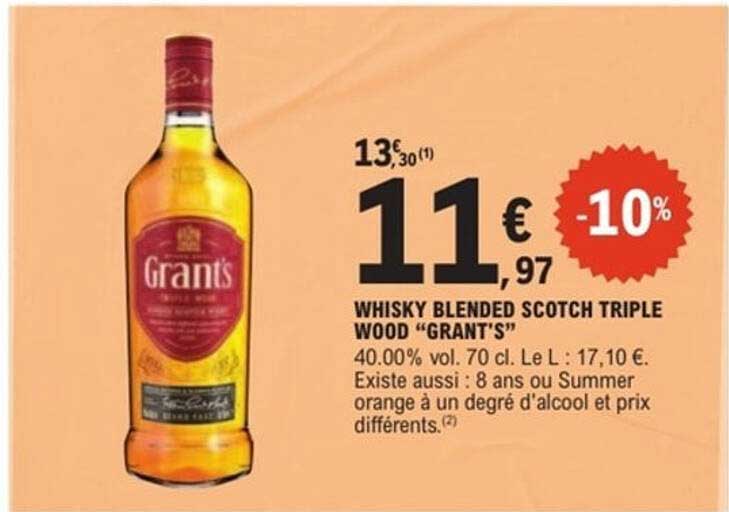 WHISKY BLENDED SCOTCH TRIPLE WOOD "GRANT'S"
