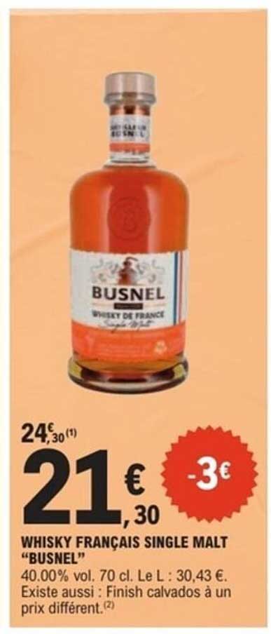 WHISKY FRANÇAIS SINGLE MALT "BUSNEL"