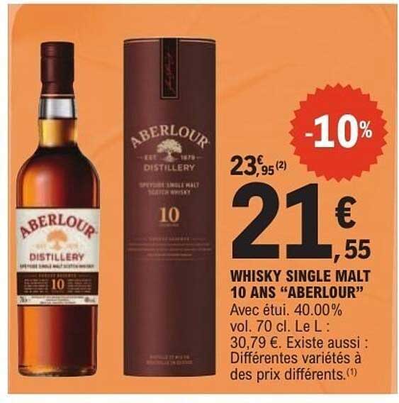 WHISKY SINGLE MALT 10 ANS “ABERLOUR”