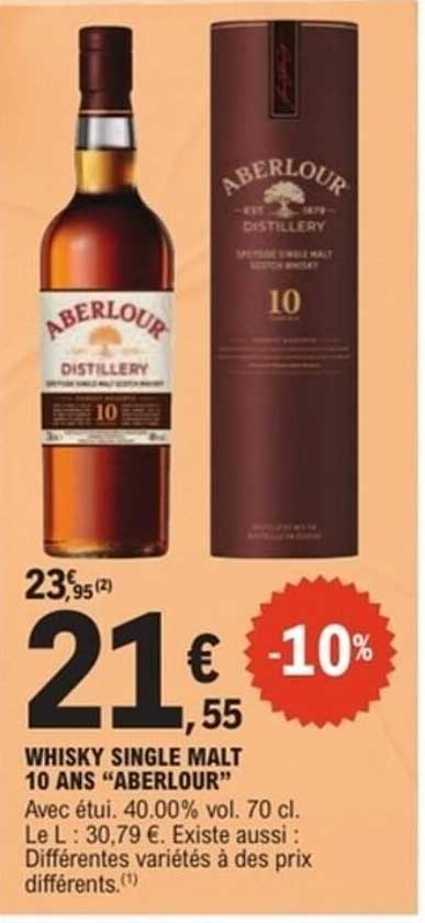 WHISKY SINGLE MALT 10 ANS “ABERLOUR”