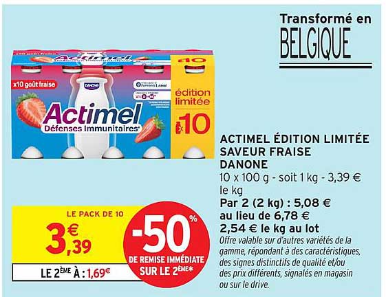 ACTIMEL ÉDITION LIMITÉE SAVEUR FRAISE DANONE